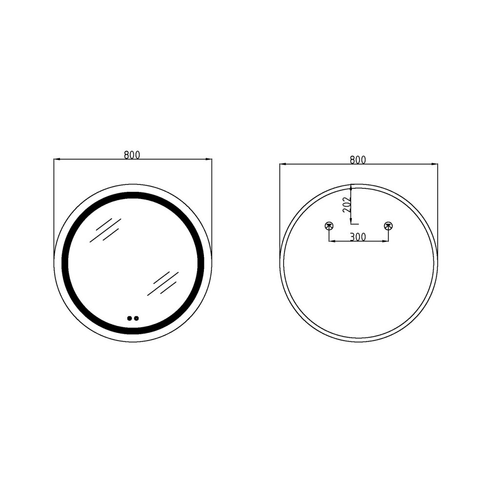Зеркало Lidz Aria R800 с LED-подсветкой Touch, с антизапотеванием, с диммером, рег. яркости LD78LR800 Киев - изображение 10