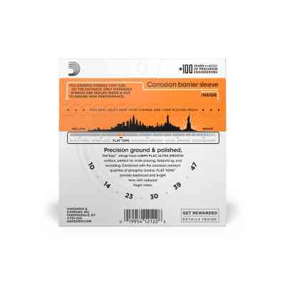 Струны для гитары D'Addario Flat Tops Phosphor Bronze Extra Light (10-47) (EFT15) Винница