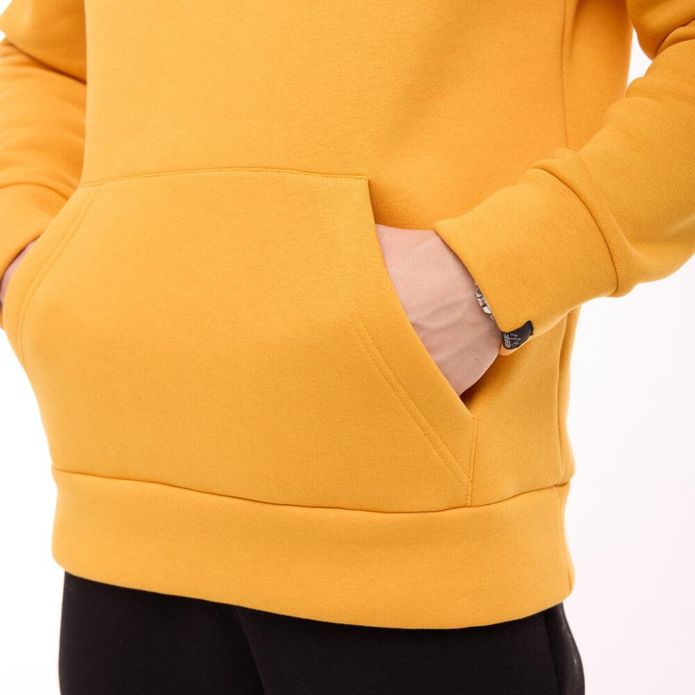 Теплое мужское худи на флисе с капюшоном жёлтое Pobedov 008 ЗИМА Киев - изображение 9