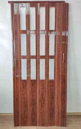 Двері гармошка полуостекленная 1020х2030х10мм Черешня №7 Дніпро