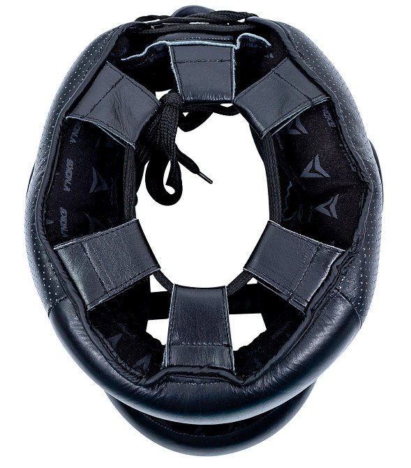 Боксерський шолом з бампером з натуральної шкіри чорний V`Noks Boxing Machine PRO Київ - фото 8