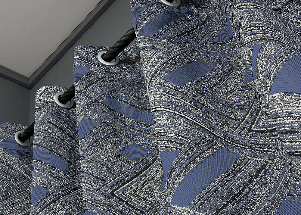 Комплект штор на люверсах VR-Textil Жаккард Mystery № 1627ш Серый с темно-синим 150х270 см 2 шт (37-0204) Киев - изображение 6