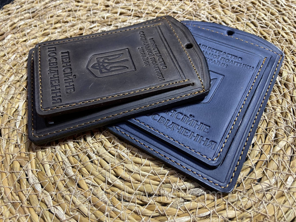 Шкіряна обкладинка на пенсійне посвідчення на два відділення GP Київ - фото 3