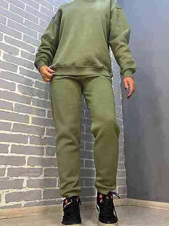 Свитшот женский Pepper&mint 24-14 базовый простой удлиненный оверсайз хаки, хаки, M Киев