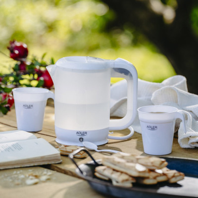 Електрочайник Adler AD 1381 дорожній 900Вт/ 0.5л/ 2 чашки/ ложка/ білий Вінниця - фото 7