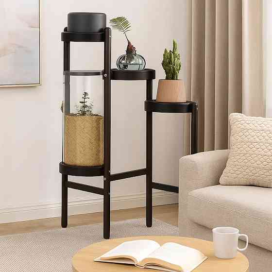 Стеллаж-полка для растений и горшков с цветами на 4 яруса цвет черный Каменец-Подольский