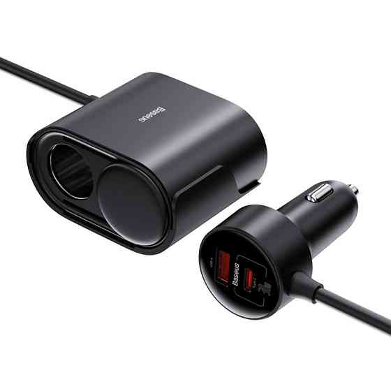 Автомобильное зарядное устройство Baseus High Efficiency Pro 1-for-2 Car Cigarette Lighter 30W Cosmic Black Одесса