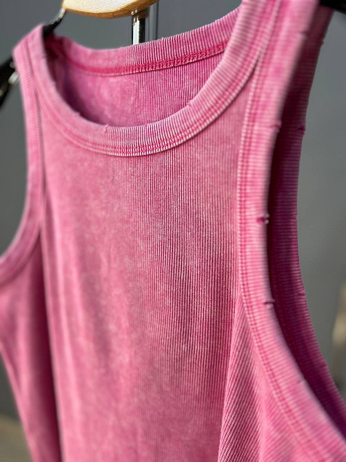 Майка жіноча YI FANG 501-2733 варена рубчик порізані шви one size, рожевий, one size Київ - фото 3