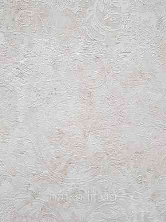 Шпалери вінілові на флізеліні гарячого тиснення DU&KA 1.06х10 вензель основа під штукатурку сірі коричневі Київ