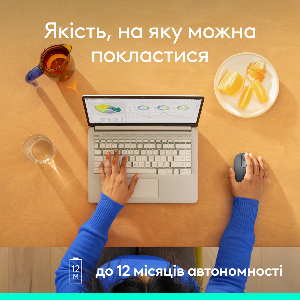 Миша Logitech M196 Bluetooth Graphite (L910-007459) (7031695) Киев - изображение 8