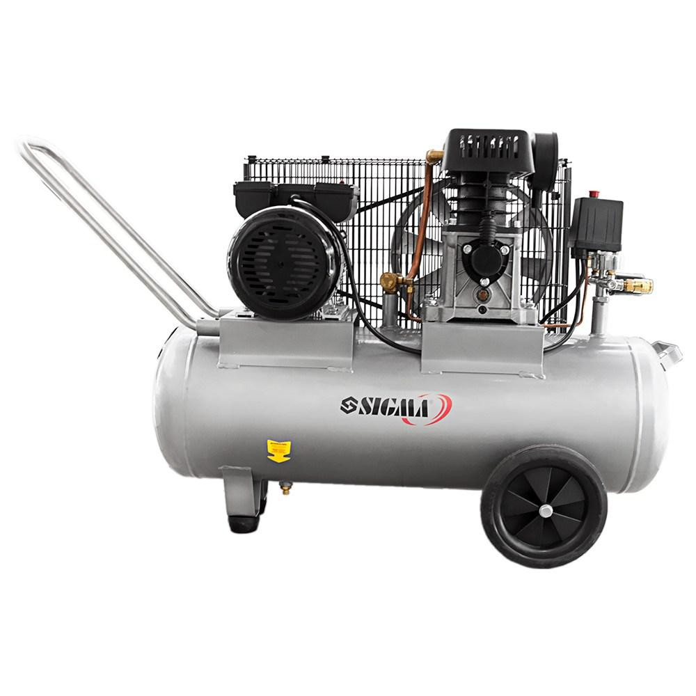 Компрессор двухцилиндровый ременный 2.5кВт 335л/мин 10бар 50л (2 крана) SIGMA (7044121) Ровно - изображение 2