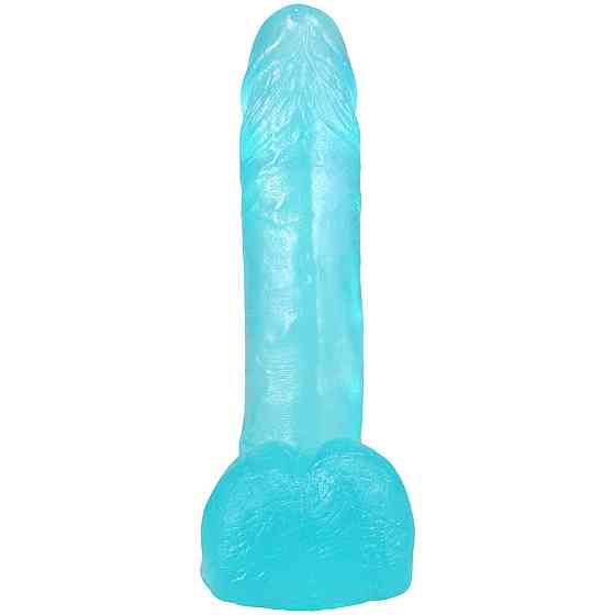 Фалоімітатор Doc Johnson Crystal Jellies - 7 Inch Realistic Cock with Balls - Teal Sex Aura Київ