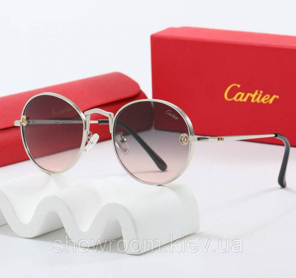 Женские круглые солнцезащитные очки Cartier (202318) green Киев - изображение 1