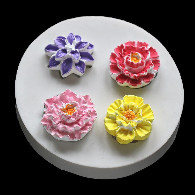 Молд силиконовый Цветочки 70 мм серый Киев - изображение 1