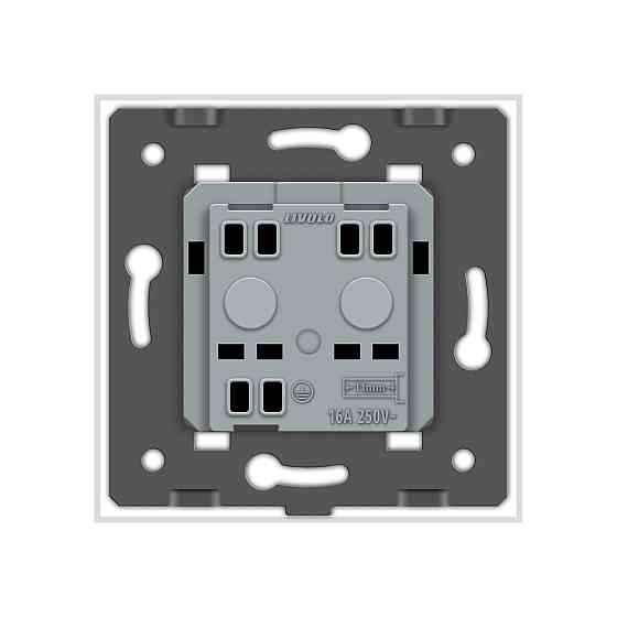 LIVOLO Електрична розетка вологозахисна з кришкою IP44 з заземленням, LIVOLO, біла, скляна рамк Коломия
