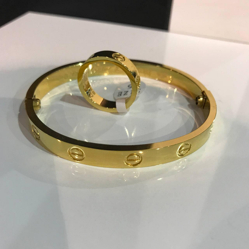 Cartier браслет love з викруткою та кільце лимонне золото / Cartier браслет і кільце Одеса - фото 2
