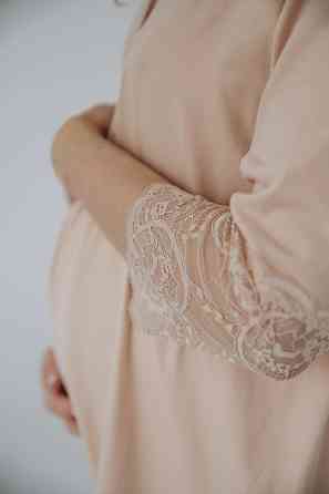 Халат для беременных и кормящих мам Soft&Lace для будущих мам L Мамин Дом бежевый Кривой Рог