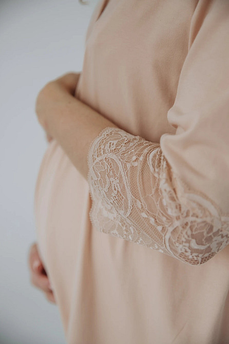 Халат для беременных и кормящих мам Soft&Lace для будущих мам L Мамин Дом бежевый Кривой Рог - изображение 6