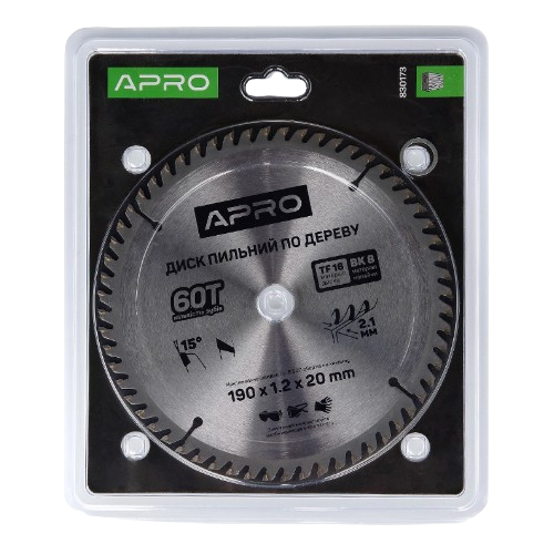 Диск пиляльний по дереву d190мм*20(16)мм 60T New APRO Житомир - изображение 4