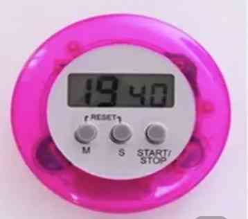 Таймер для кухні, зворотній відлік, колір фіолетовий, ЖК-дисплей, на магніті, з зажимом та підставкою на задній частині виробу Київ