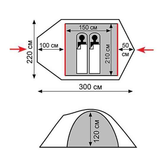 Палатка Tramp Mountain 2 (V2) зеленая Киев