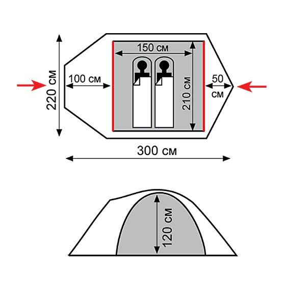 Палатка Tramp Mountain 2 (V2) зеленая Киев - изображение 2