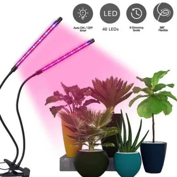 Фітолампа для рослин світлодіодна Plant Grow Light 2 з таймером, на 2 головки, для розсади та квітів Київ - фото 5