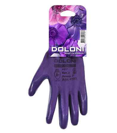 Doloni рукавички робочі трикотажні з нітриловим покриттям, розмір 07, D-Oil 4593 Рівне