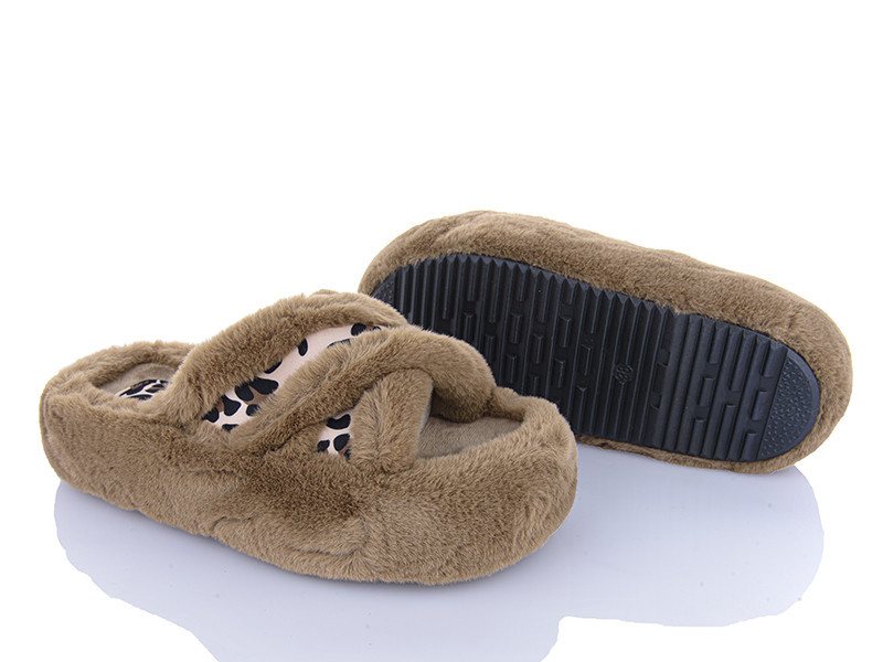 Тапочки женские открытые домашние с меховые накрест с принтом леопарда Одесса - изображение 11