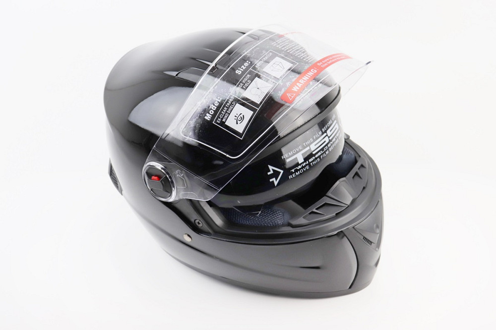 Шолом інтеграл, закритий+окуляри BLD-М61 М (57-58см), ЧОРНИЙ глянець Київ - фото 2