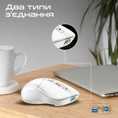 Мышка Promate Samo Wireless/Bluetooth White (samo.white) Винница - изображение 5