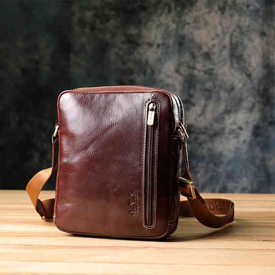 Мужская сумка с карманами из гладкой натуральной кожи Tony Perotti 20856_1 (9148-17 moro) Коричневый Киев