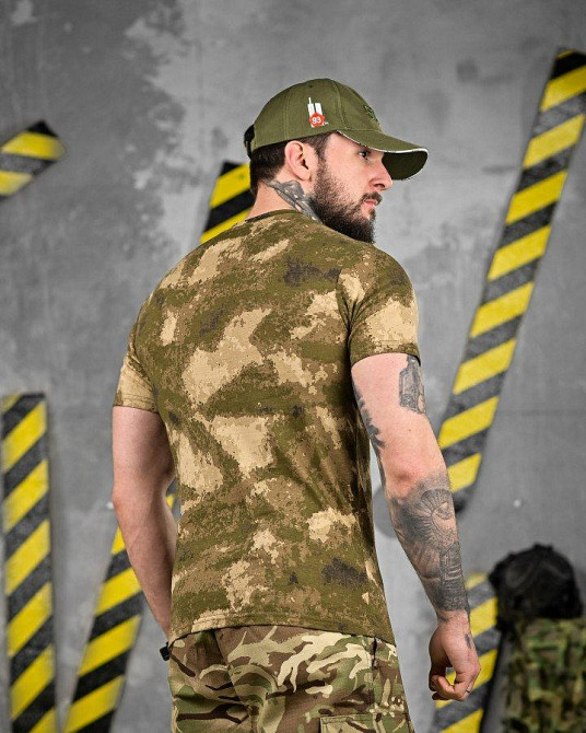 ХЛОПКОВАЯ тактическая футболка PATRIOT GREEN ATACS  ВТ5099 Одесса - изображение 3