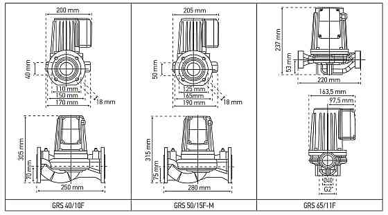 Насос циркуляційний фланцевий Koer GRS 40/10F, Н=10М, Q=18кбМ, P=550 Вт (KP2769) Київ