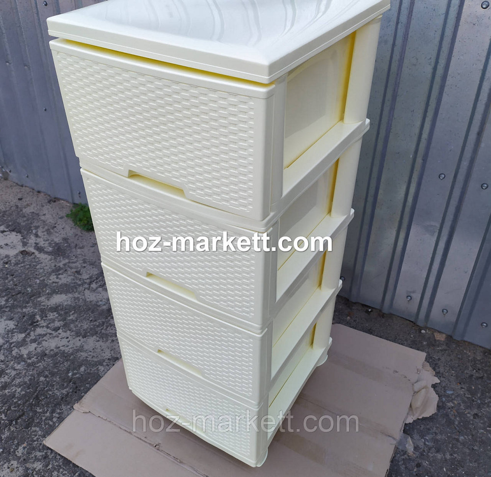 Комод плетенка на 4 ящика ротанг светло кремовый цвет сливочное масло Харьков - изображение 10