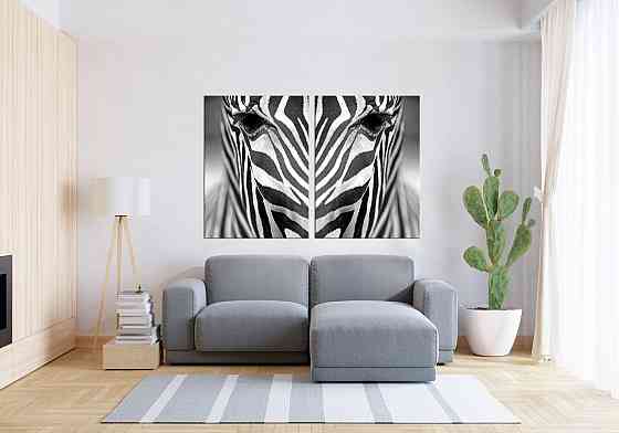 Модульная картина в гостиную / спальню  Зебра   TLV-2_032 Київ