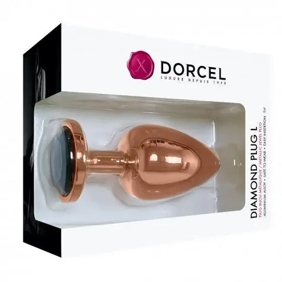 Металева анальна пробка із прикрасою у вигляді кристалу Dorcel - Diamond Plug Rose Gold L Львів