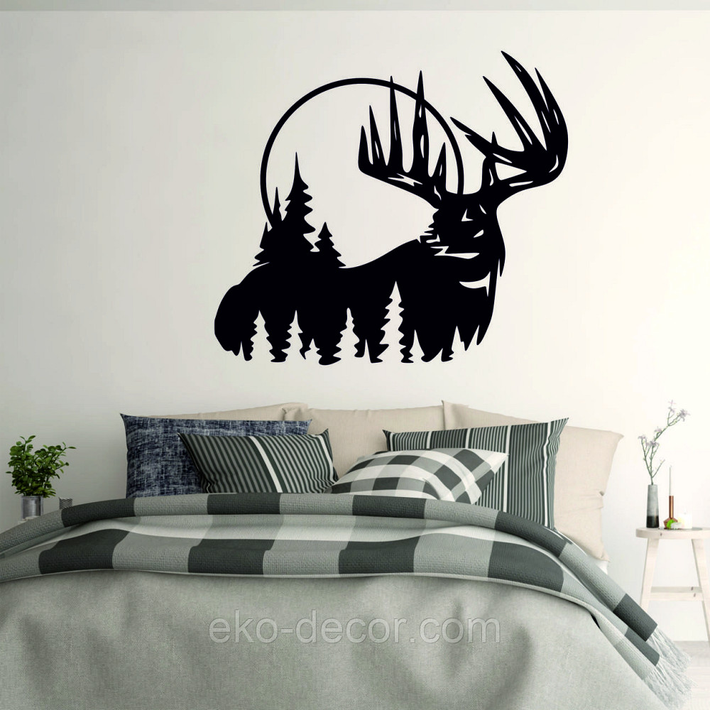 Декоративное настенное Панно «Олень» Декор на стену 90*80 см, Черный Киев - изображение 6