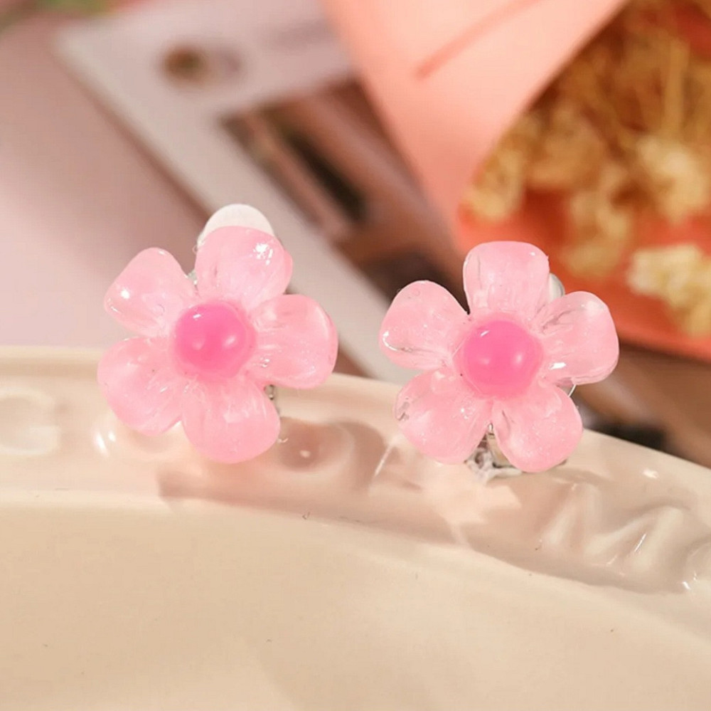 Кліпси дитячі Квіти 2 см рожевий Київ - фото 1