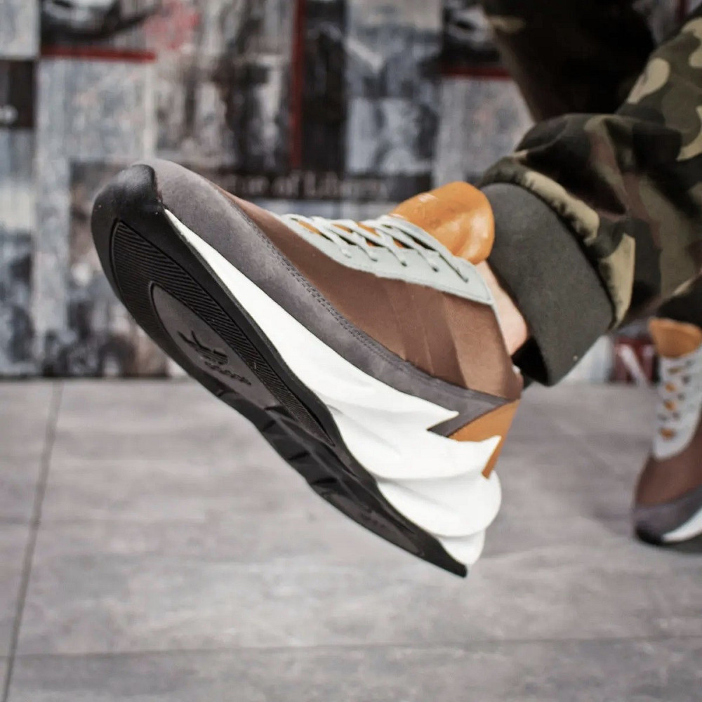 Кросівки Adidas $harks Сірі Чоловічі Адідас Бежеві Акула (розміри: 41,42,43,44,45) Відео Огляд Дніпро - фото 8