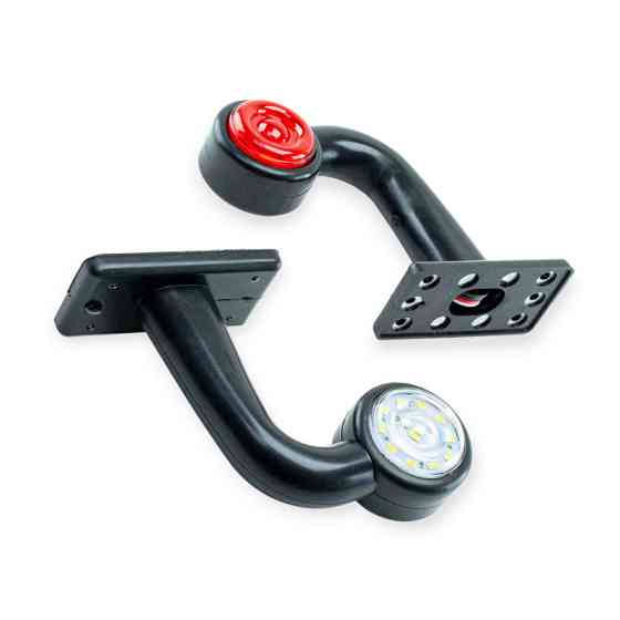 Фонарь (рог кривой) средний LED (к-кт 2 шт) (red-white) габаритный Мукачево