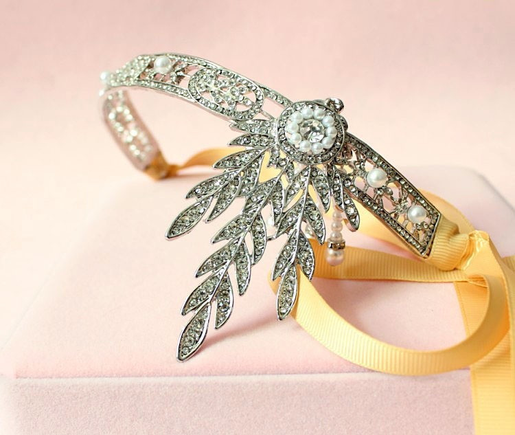 Діадема для нареченої весільна тіара Великий Гетсбі Київ - фото 6