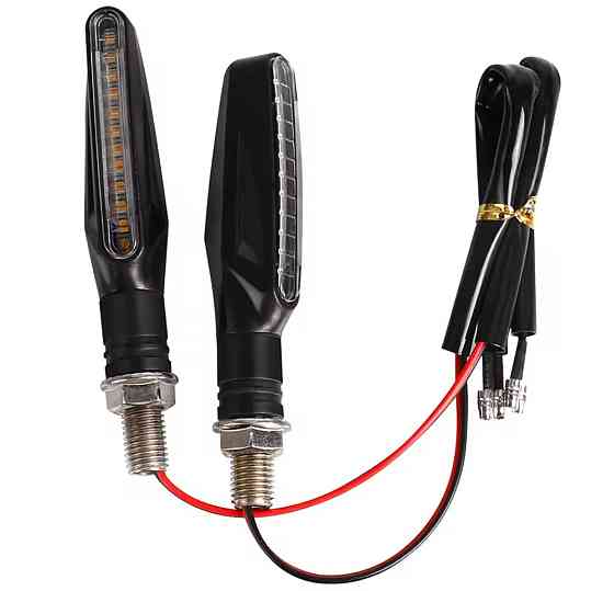 Универсальные светодиодные поворотники 2 шт для мотоцикла 11 см 12 v черный Киев
