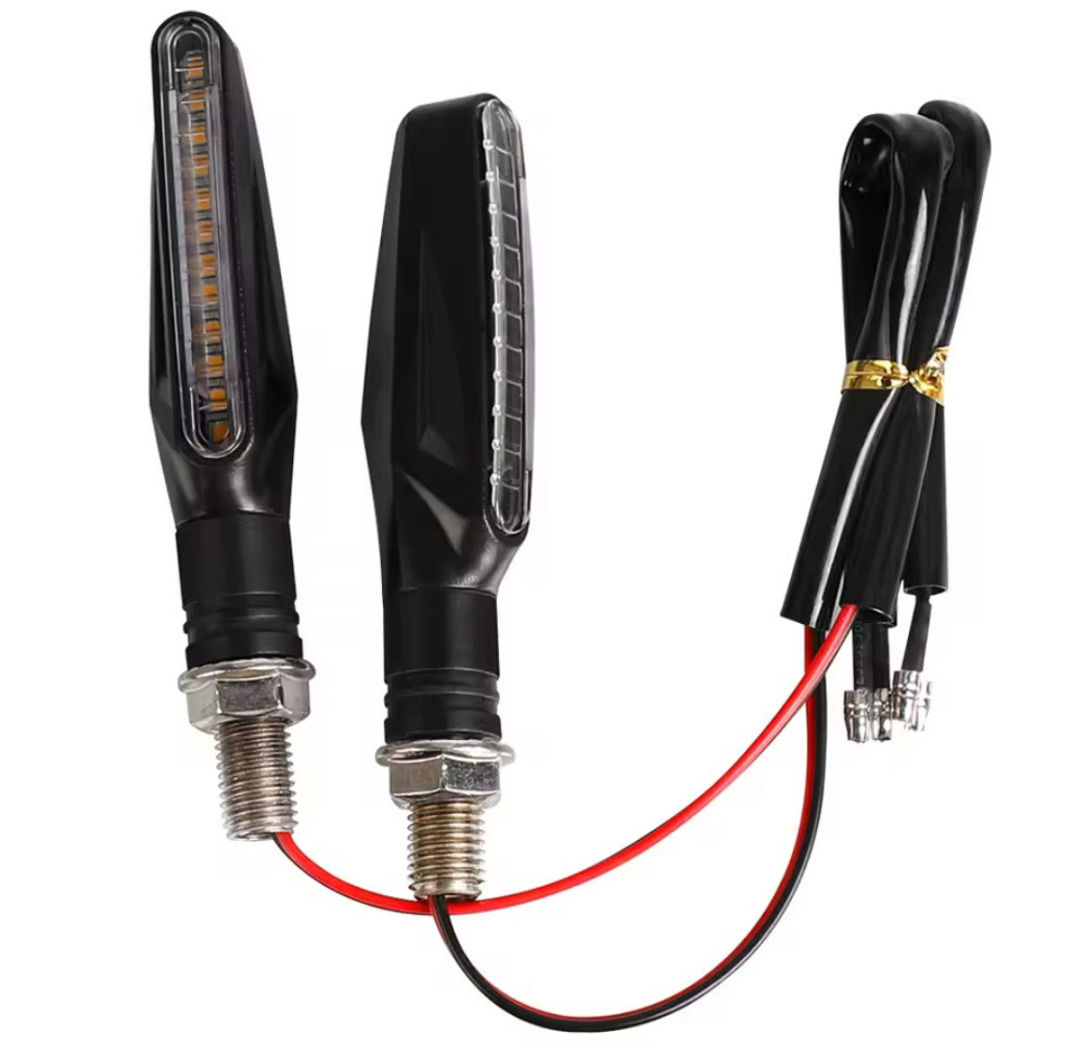 Универсальные светодиодные поворотники 2 шт для мотоцикла 11 см 12 v черный Киев - изображение 2