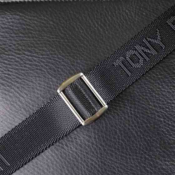 Мужская сумка через плечо из мягкой натуральной кожи Черный (Tony Perotti) Киев