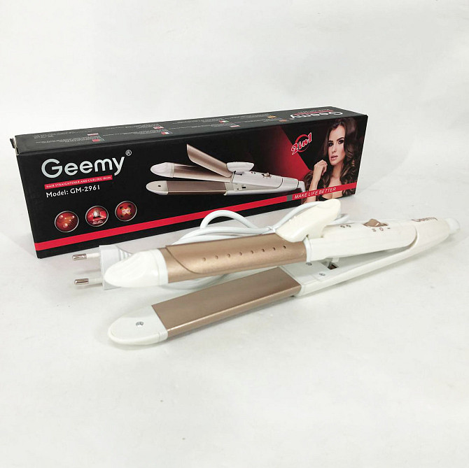 Выпрямитель утюжок для волос коротких GEMEI GM-2961, Профессиональный утюжок, Плойка выравниватель NA-30 Львов - изображение 9