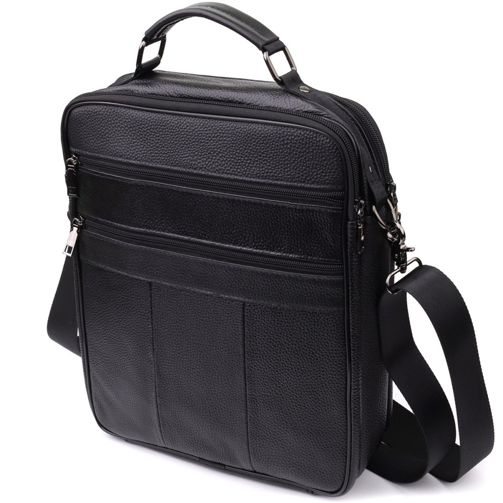 Мужская сумка с ручкой для переноса в руке из натуральной кожи Vintage 23026 Черный Киев - изображение 2