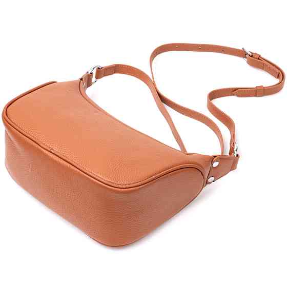 Сумка напівкруглого формату з однією ручкою з натуральної шкіри Vintage 22413 Коричнева Київ