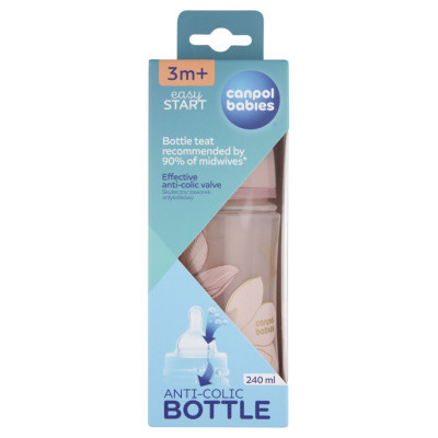 Пляшечка для годування Canpol babies Easystart GOLD 240 мл антикол. з широким отвором, рожева (35/240_pin) Вінниця - фото 4