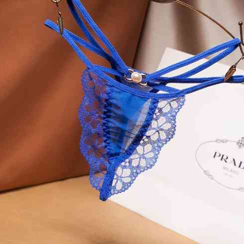 Еротичні стрінги сині - розмір універсальний, резинка до 90см Київ